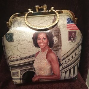 Michelle Obama Gold Embellishment Handbag